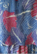 Blue and red striped herringbone vintage dress