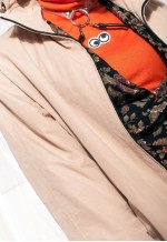 Vintage Windbreaker 90s Oversized Parka Coat in Beige