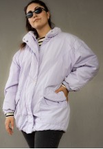 Vintage Winter Ski Puffer Oversize Jacket in Purple M