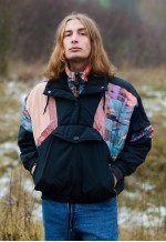 Vintage 90s Abstract Pattern 1/3 Zip Winter Jacket Small