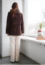 Vintage Brown Corduroy Hooded Parka Coat