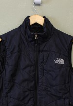Vintage Puffer Gilet Black Zip Up With Logo